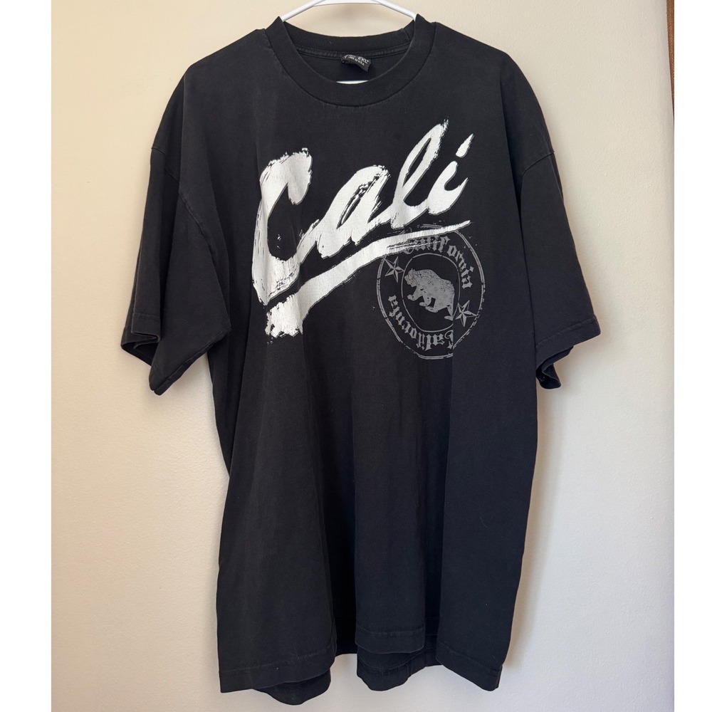 Pro Tag Cali California Republic Bear Graphic T-Shirt Black 2XL Made in USA